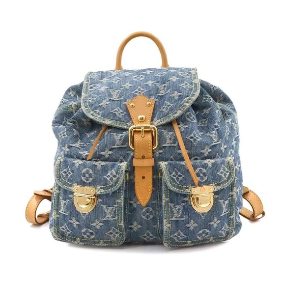 LOUIS VUITTON Monogram Denim Sac A Dos GM Backpack Blue M95056 Purse 90286962 - Picture 1 of 12